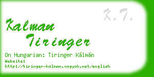 kalman tiringer business card